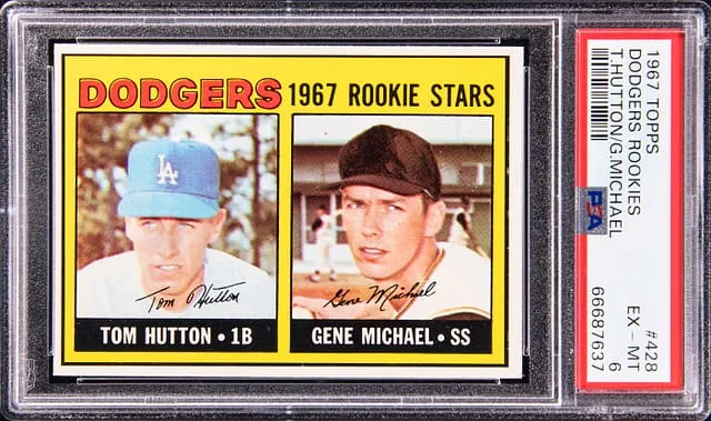 1967 Topps Tom Hutton/Gene Michael Dodgers Rookies #428 card image