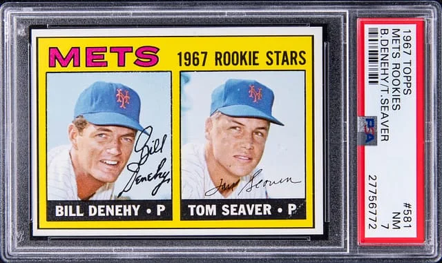 1967 Topps Tom Seaver/Bill Denehy Mets Rookies #581 card image