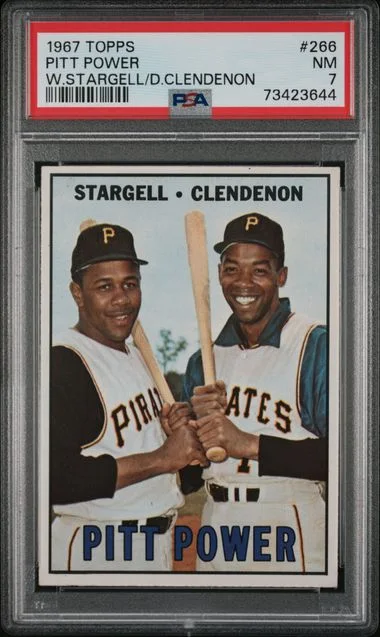 1967 Topps Willie Stargell/Don Clendenon Pitt Power #266 card image