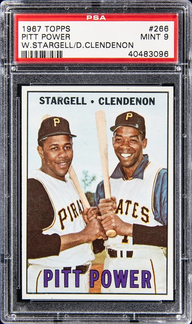 1967 Topps Willie Stargell/Donn Clendenon Pitt Power #266 card image
