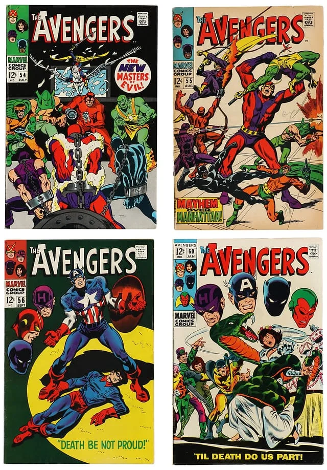 1968-69 Marvel) 4 Books - Raw Full Appearance of Ultron, Origin of Captain America Retold #1st card image