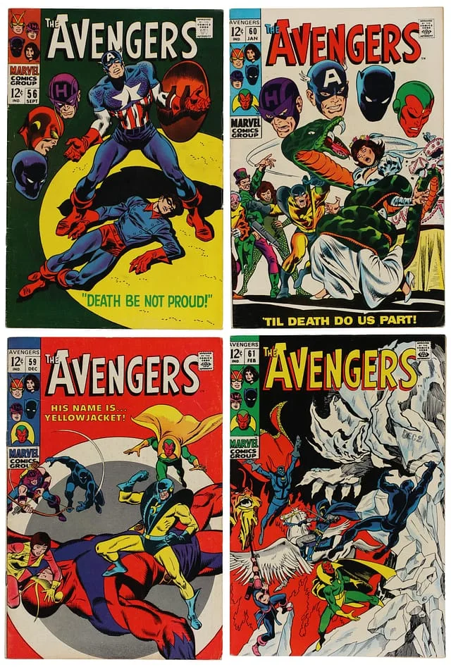1968-69 Marvel) 4 Books - Raw - Hank Pym Becomes Yellowjacket, Appearance of Vision #3rd card image