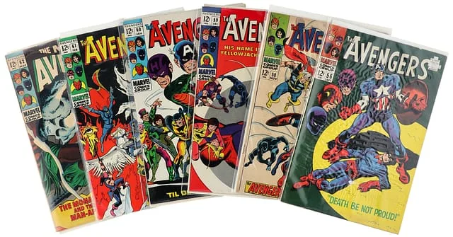 1968-69 Marvel) 6 Books - Raw - 1st Appearance of M'Baku (Man-Ape), W'Kabi, Appearance of Vision, Hank Pym Becomes Yellowjacket #2nd card image