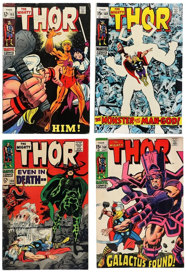 1968 Marvel) 4 Books - Raw - 1st Full Appearance of HIM (later Adam Warlock), Cover Appearance of Hela, Origin of Galactus #1st card image
