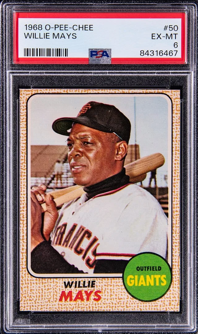 1968 O-Pee-Chee Willie Mays #50 card image