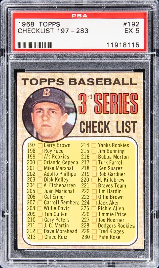 1968 Topps #192 Checklist #197-283 card image