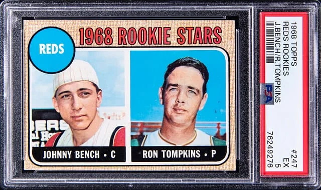 1968 Topps Baseball Johnny Bench/Ron Tompkins #247 card image