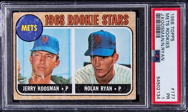 1968 Topps Baseball Nolan Ryan/Jerry Koosman Mets Rookies #177 card image