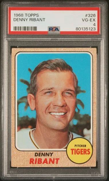 1968 Topps Denny Ribant #326 card image