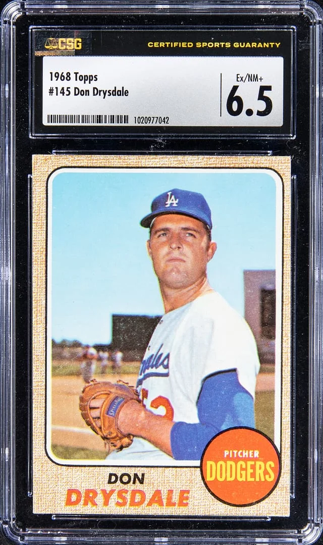1968 Topps Don Drysdale #145 card image