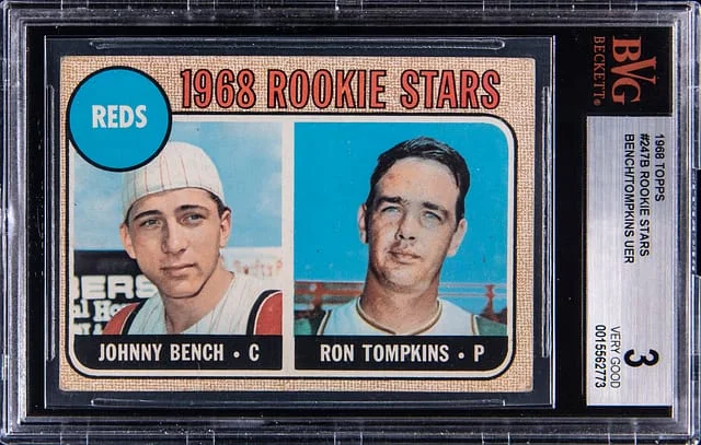 1968 Topps Johnny Bench/Ron Tompkins Error Stars #247B card image