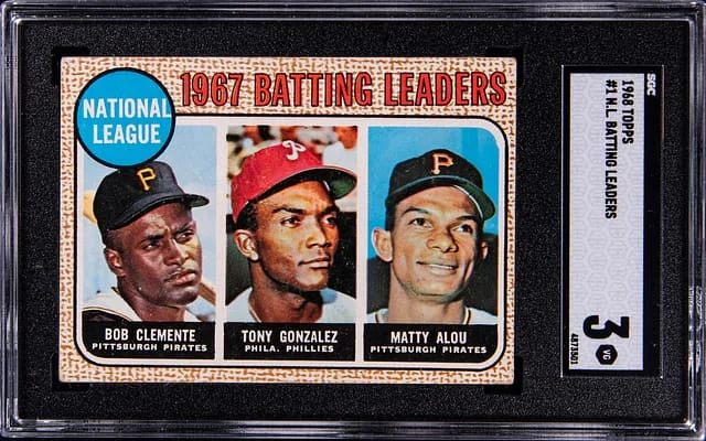 1968 Topps National League Batting Leaders #1 card image