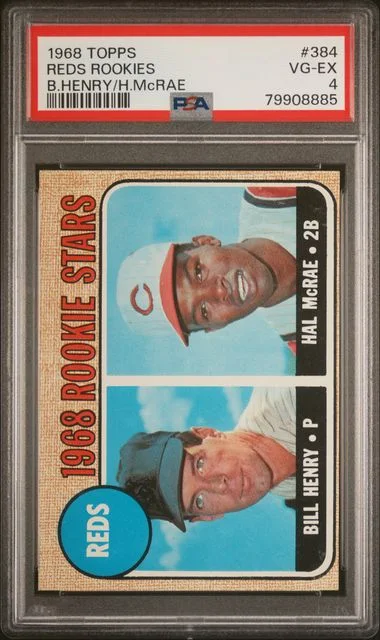 1968 Topps Reds Rookies B.Henry/H.Mcrae #384 card image