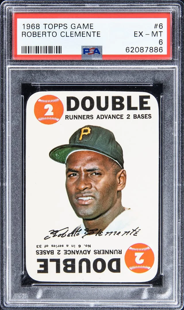 1968 Topps Roberto Clemente Game #6 card image
