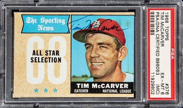 1968 Topps Tim McCarver All Star #376 card image