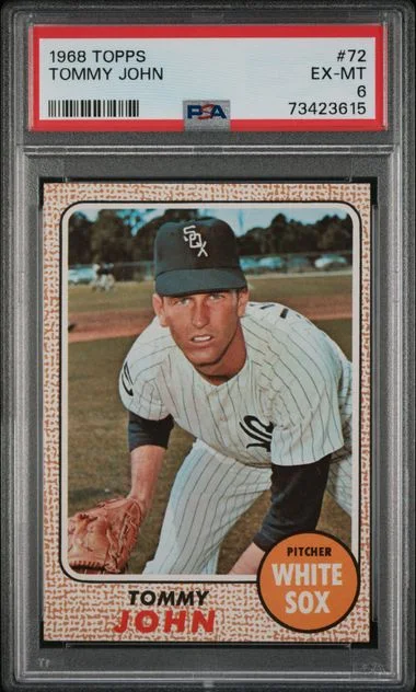 1968 Topps Tommy John #72 card image