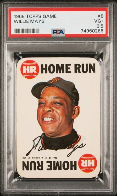 1968 Topps Willie Mays Game #8 card image
