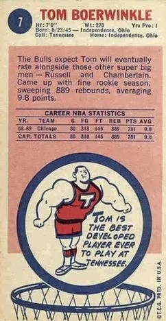 1969-70 Topps Tom Boerwinkle #7 card back image