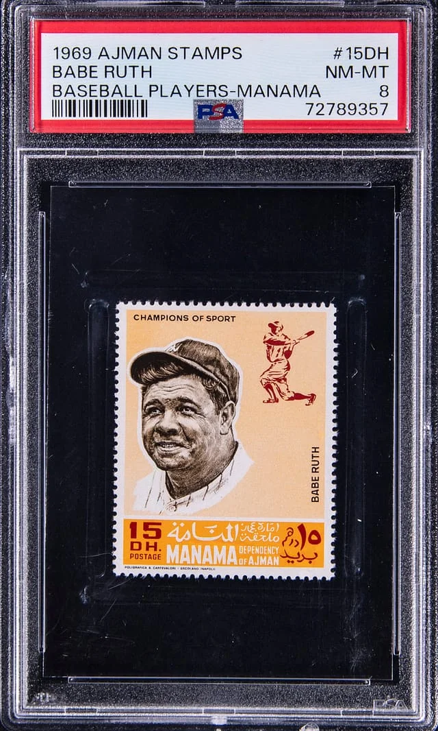 1969 Ajman Stamps Baseball Players Manama Babe Ruth #15DH card image