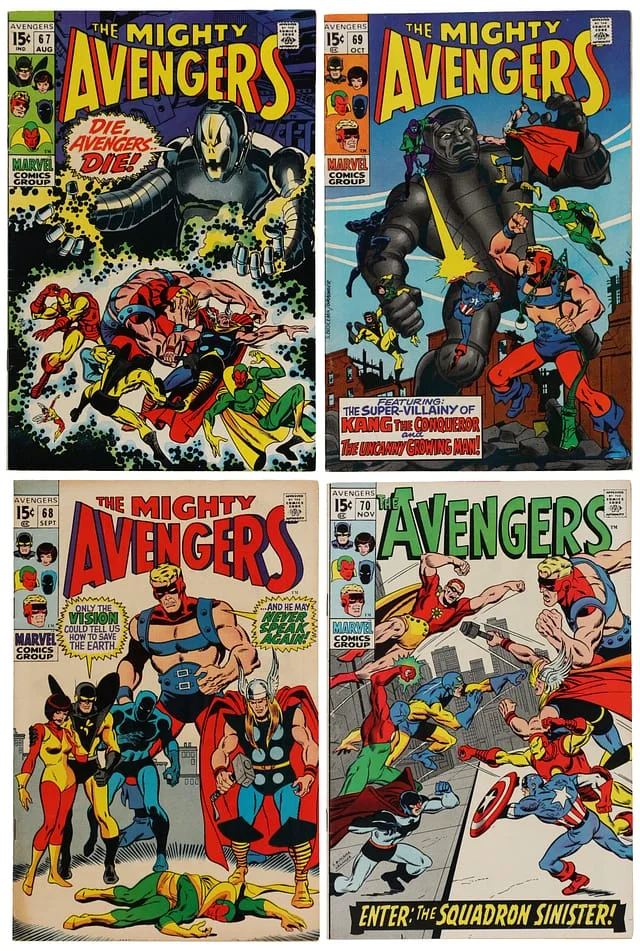 1969 Marvel) 4 Books - Raw Appearance of Grandmaster, Full Team Appearance of Squadron Sinister (Hyperion, Dr. Spectrum, Nightawk, Whizzer) #1st card image