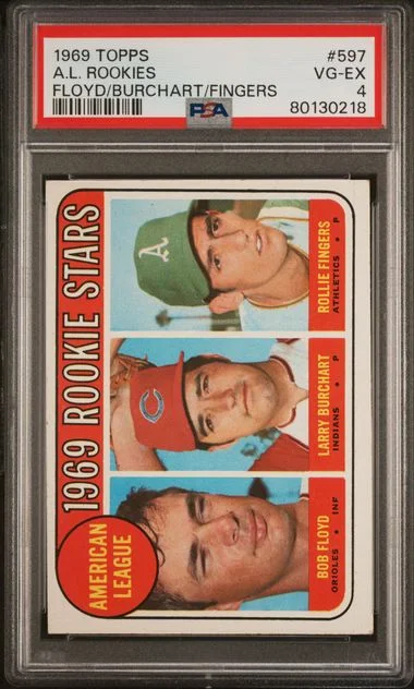 1969 Topps A.L. Rookies Floyd/Burchart/Fingers #597 card image