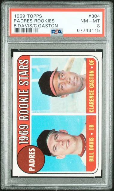 1969 Topps B.Davis/C.Gaston Padres Rookies #304 card image