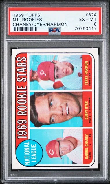 1969 Topps Chaney/Dyer/Harmon N.L. Rookies #624 card image