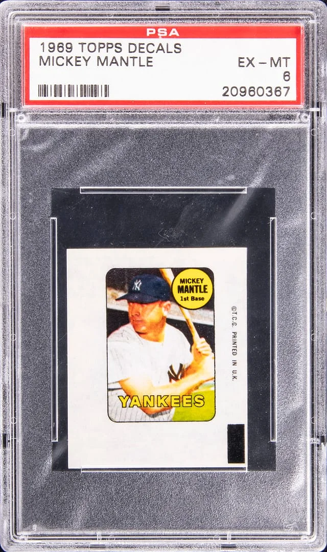 1969 Topps Decals Mickey Mantle #no-number card image