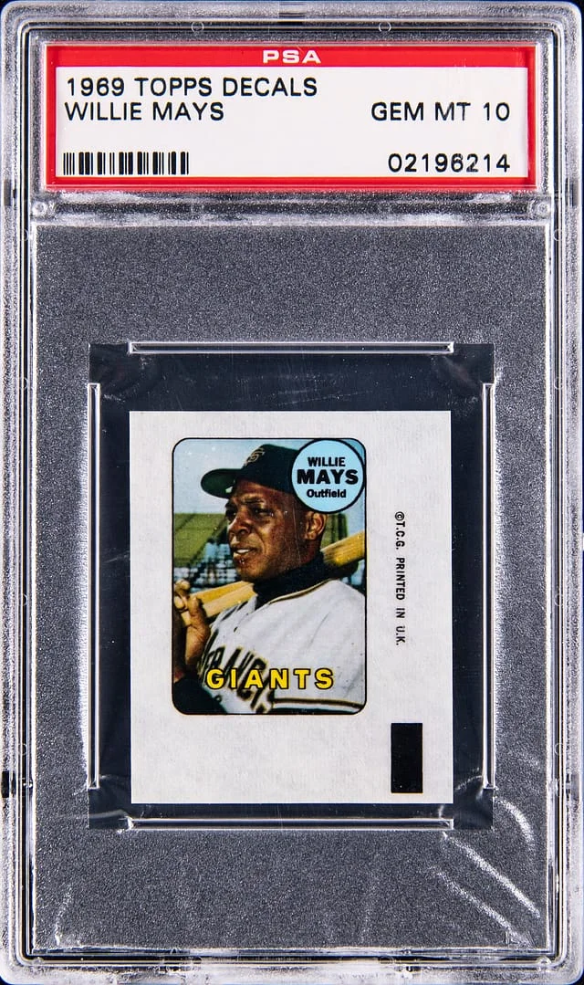 1969 Topps Decals Willie Mays #no-number card image