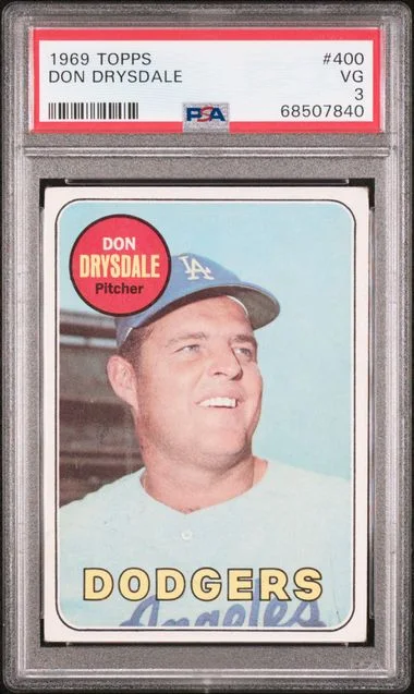 1969 Topps Don Drysdale #400 card image