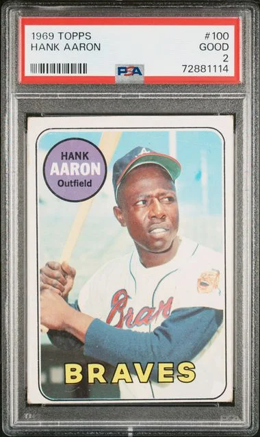 1969 Topps Hank Aaron #100 card image