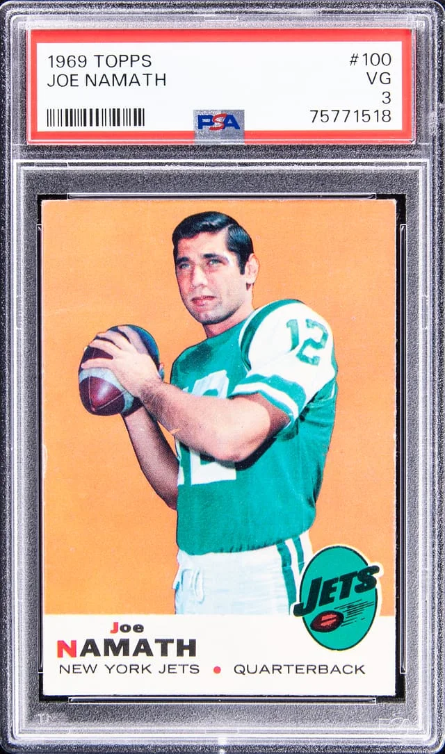 1969 Topps Joe Namath #100 card image