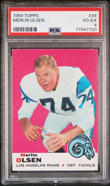 1969 Topps Merlin Olsen #34 card image