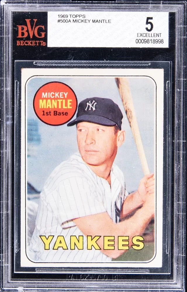 1969 Topps Mickey Mantle #500A card image