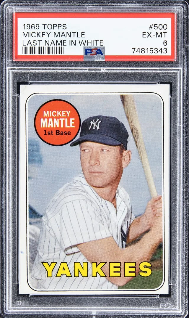 1969 Topps Mickey Mantle, Last Name In #500 card image