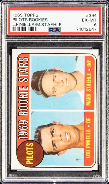 1969 Topps Pilots Rookies L.Piniella/M.Staehle #394 card image