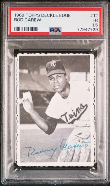 1969 Topps Rod Carew Deckle Edge #12 card image