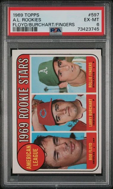 1969 Topps Rollie Fingers A.L. Rookies #597 card image
