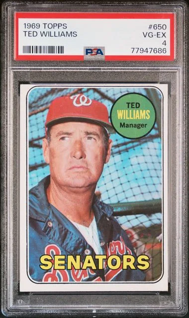 1969 Topps Ted Williams #650 card image