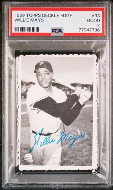 1969 Topps Willie Mays Deckle Edge #33 card image