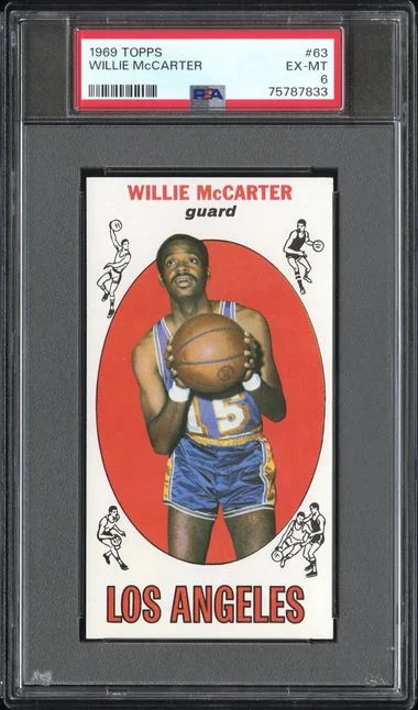 1969 Topps Willie Mccarter #63 card image