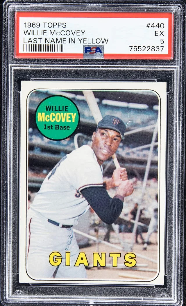 1969 Topps Willie McCovey, Last Name In Yellow #440 card image