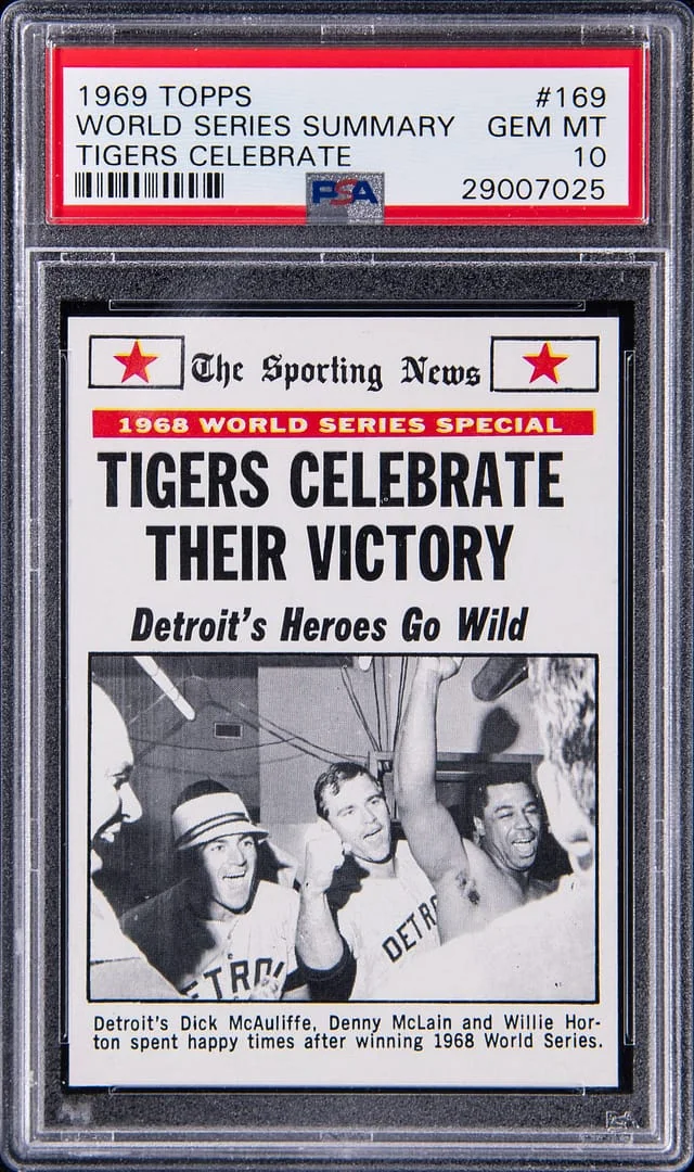 1969 Topps World Series Summary Tigers Celebrate #169 card image