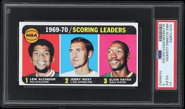 1970-71 Topps Alcindor/West/Hayes NBA Scoring Leaders #1 card image