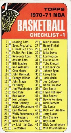 1970-71 Topps Checklist 1: 1-110 #24 card image