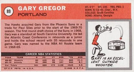 1970-71 Topps Gary Gregor #89 card back image