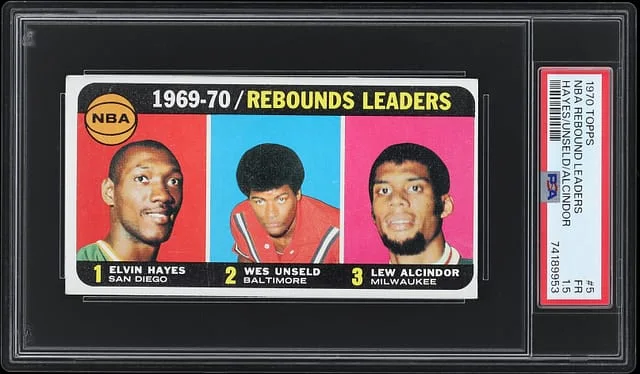 1970-71 Topps Hayes/Unseld/Alcindor NBA Rebound Leaders #5 card image