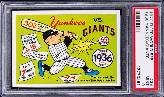1970 Fleer 1936 Yankees/Giants World Series, Blue Back #33 card image