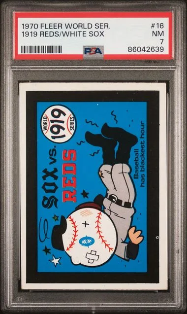1970 Fleer Black Sox 1919 (Reds/White Sox) World Series (Blue Back) #16 card image