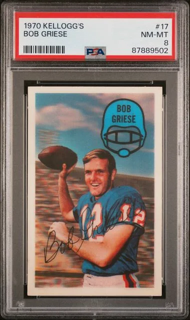 1970 Kellogg's Bob Griese #17 card image